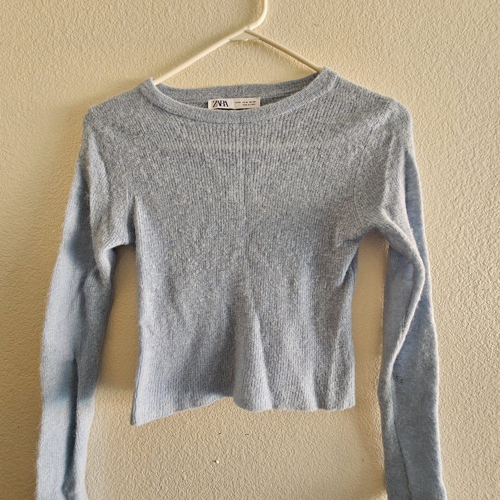 Zara Soft Blue Knit Top